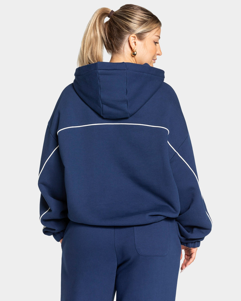 Contrastline Hooded Sweater "Dunkelblau"
