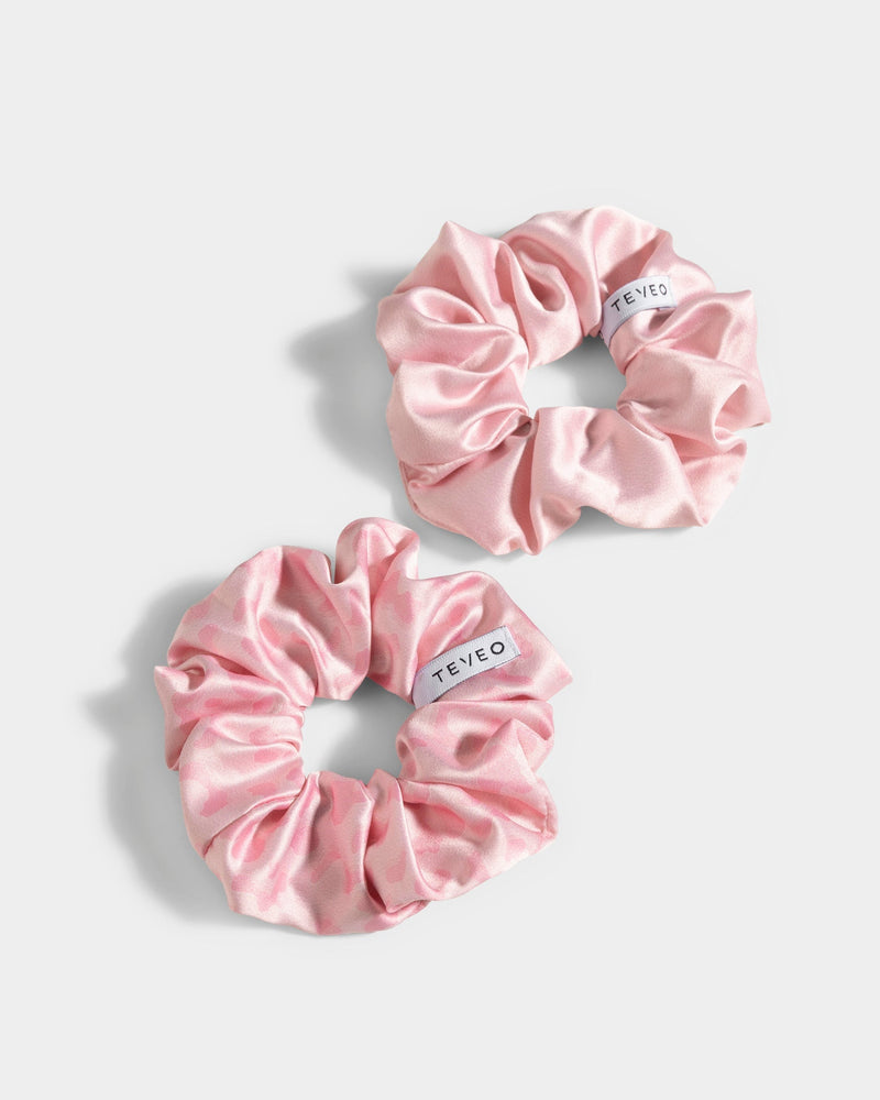 Contrastline Scrunchies (2er-Pack) ''Leo - Rosa''