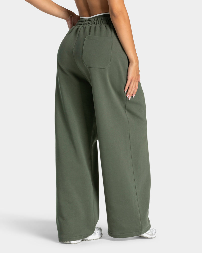 Contrastline Wide Leg Jogger "Khaki"