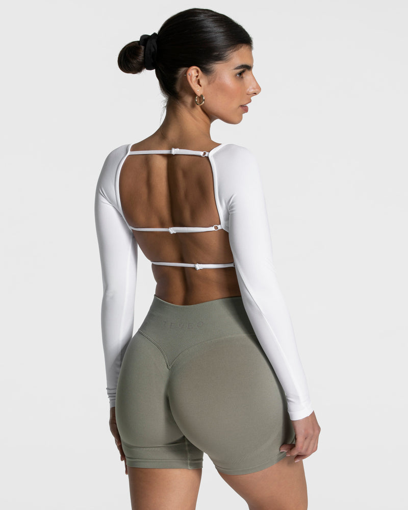 Femme Backless Longsleeve "Weiß"