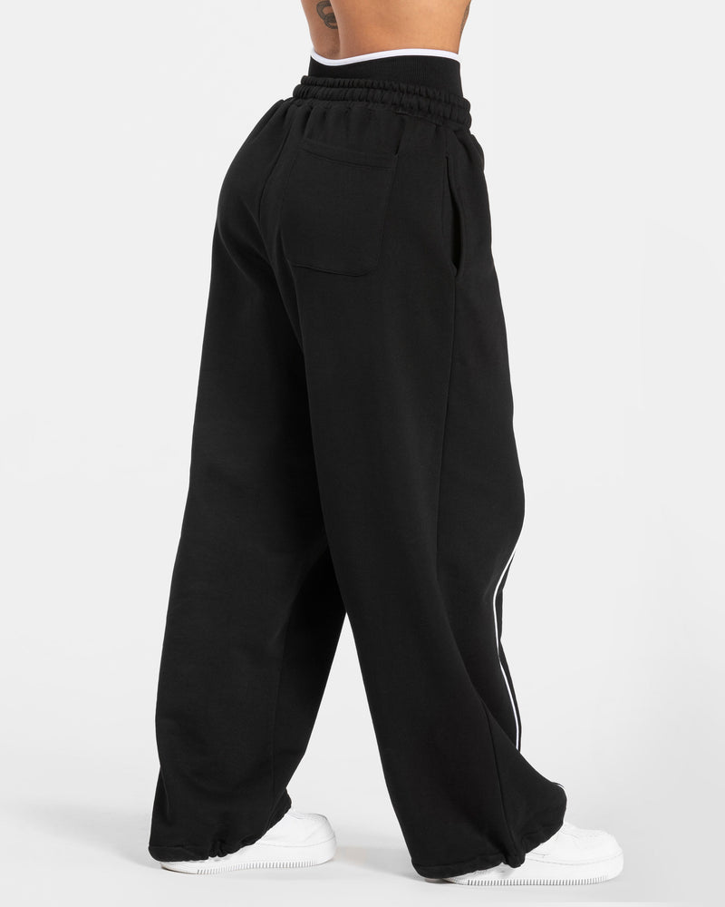 Contrastline Wide Leg Jogger "Schwarz"