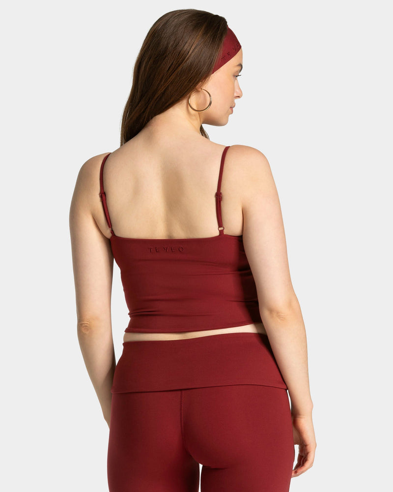 Mellow Gathered Top "Weinrot"