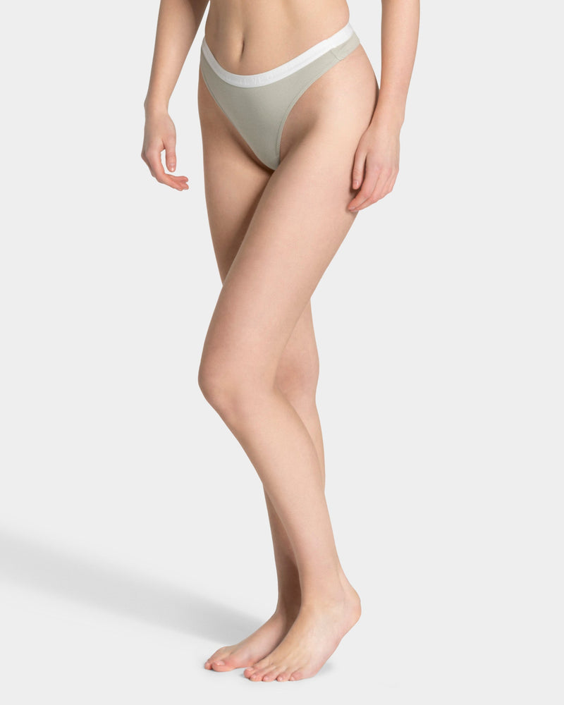 Soft Ribbed Tanga "Pistachio"