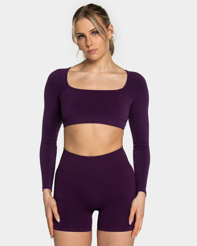 Femme Backless Longsleeve "Aubergine"