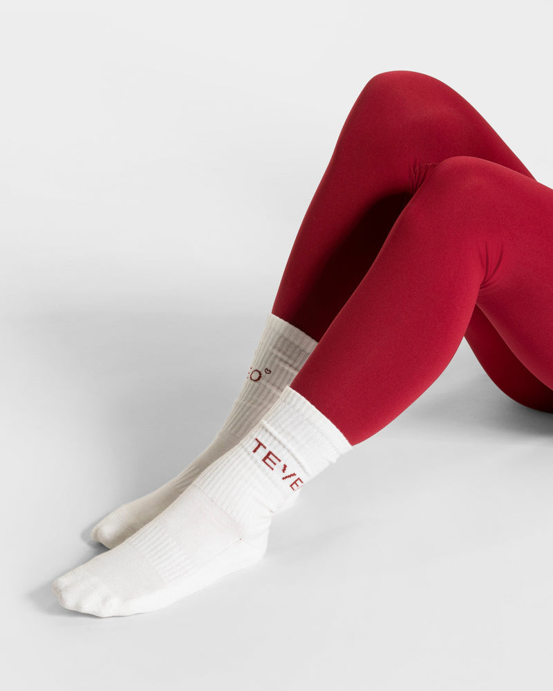 Contrastline Socken (2er-Pack) "Off White - Cherry"