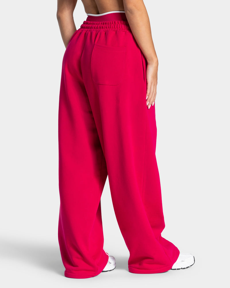 Contrastline Wide Leg Jogger "Raspberry"
