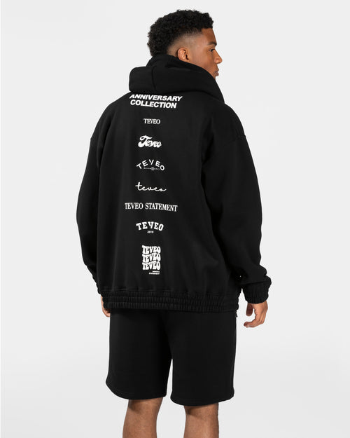 Anniversary Oversized Zip Jacke "Schwarz"