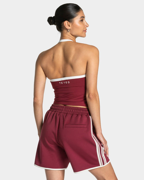 Club Neckholder Top "Weinrot"