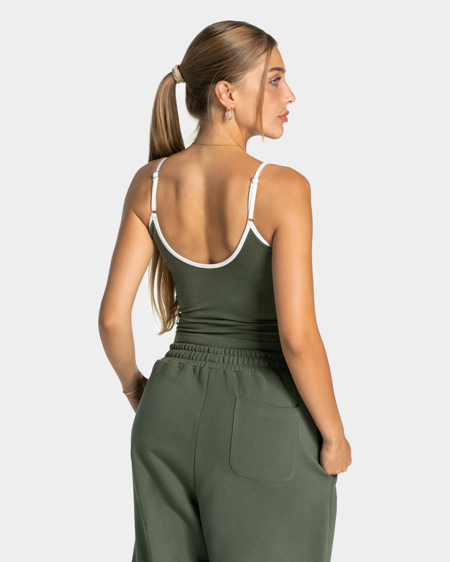 Contrastline Cami Top "Khaki"
