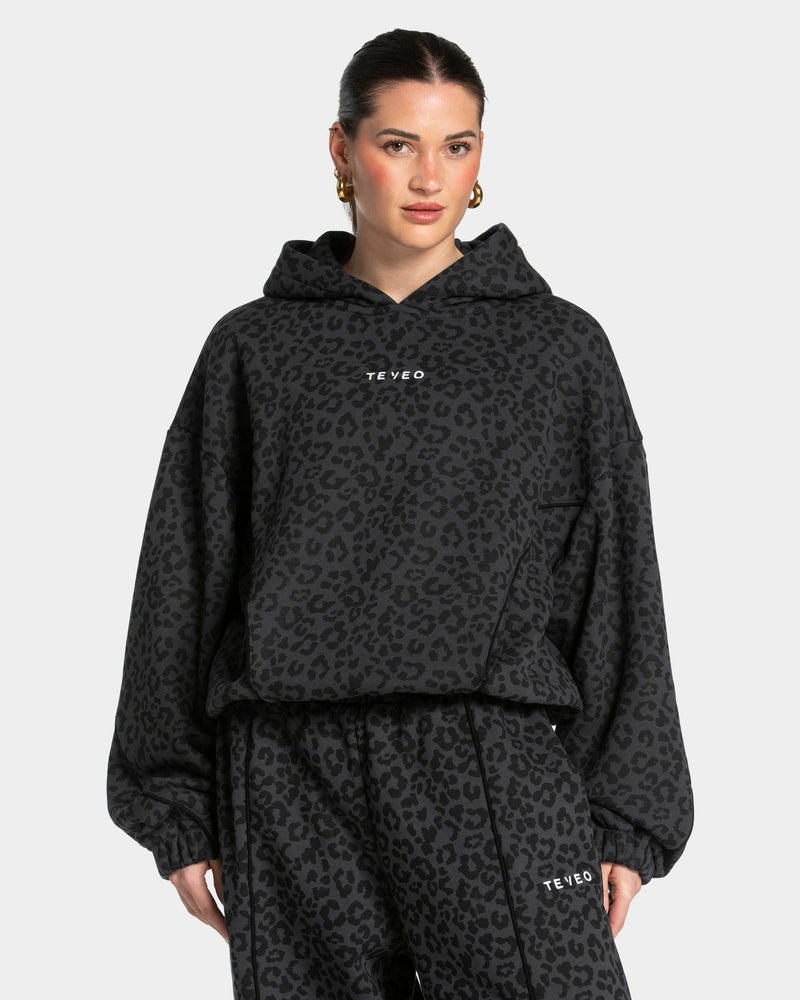 Contrastline Hooded Sweater "Leo Schwarz"
