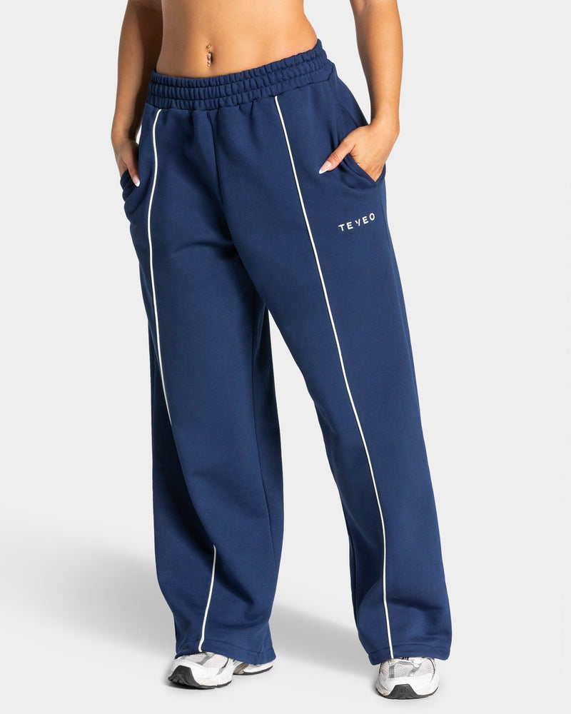 Contrastline Wide Leg Jogger "Dunkelblau"