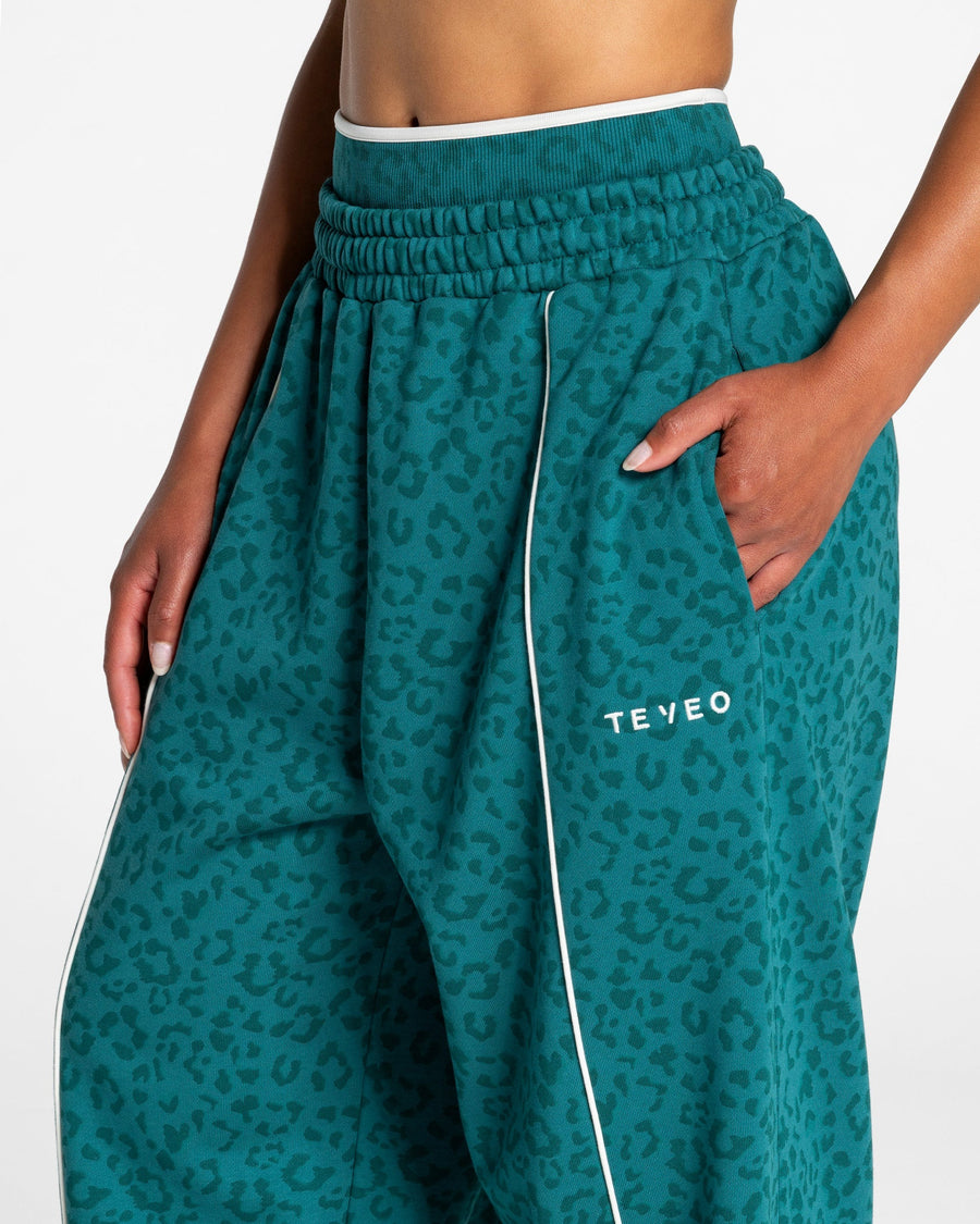 Contrastline Wide Leg Jogger "Leo Petrol"