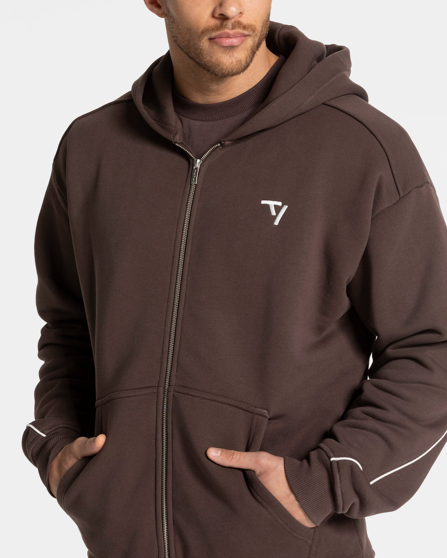 Contrastline Zip Jacke "Espresso"