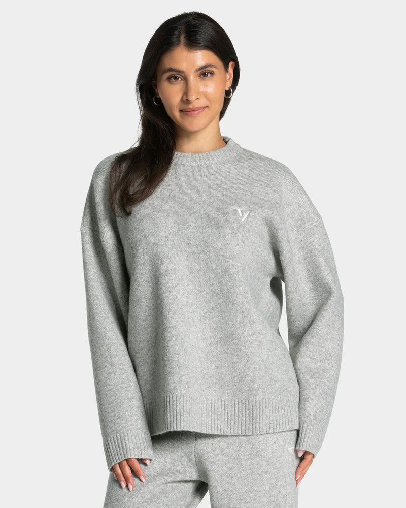 Knit Sweater "Grau Meliert"