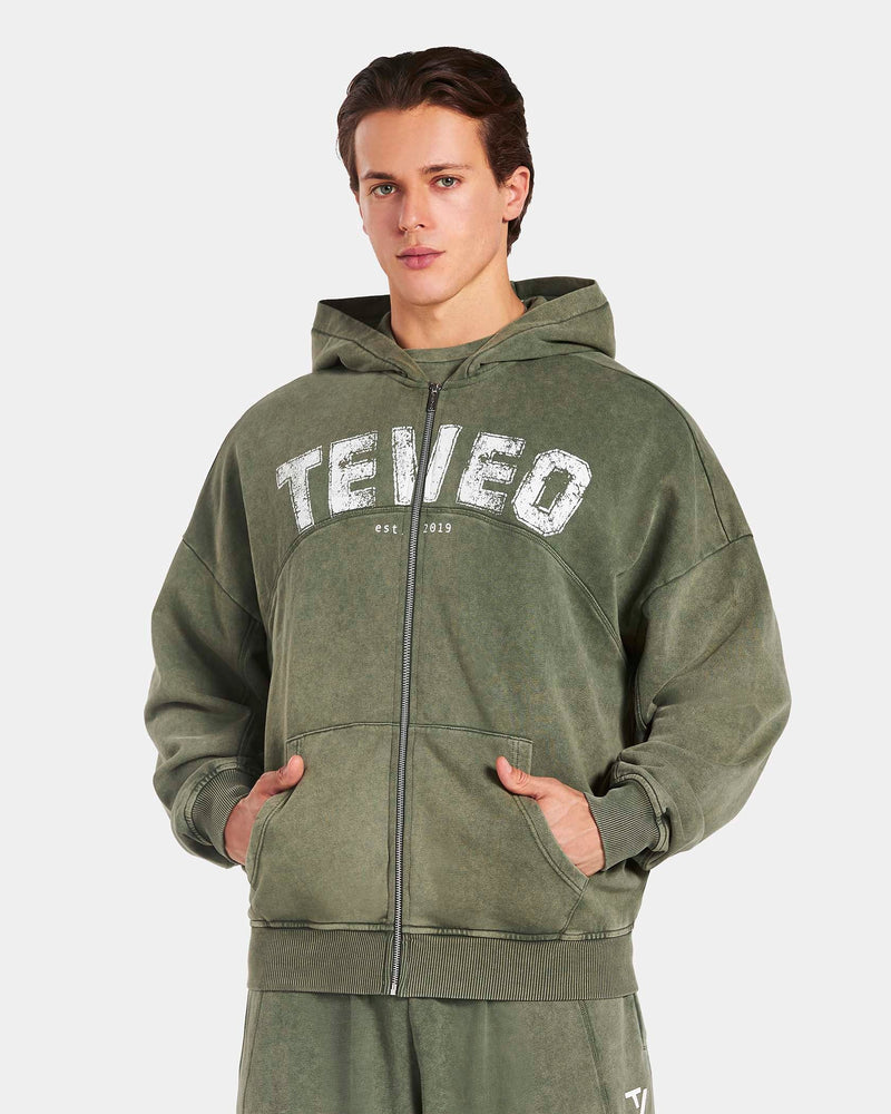Legacy Lifting Oversized Zip Hoodie "Acid Khaki"