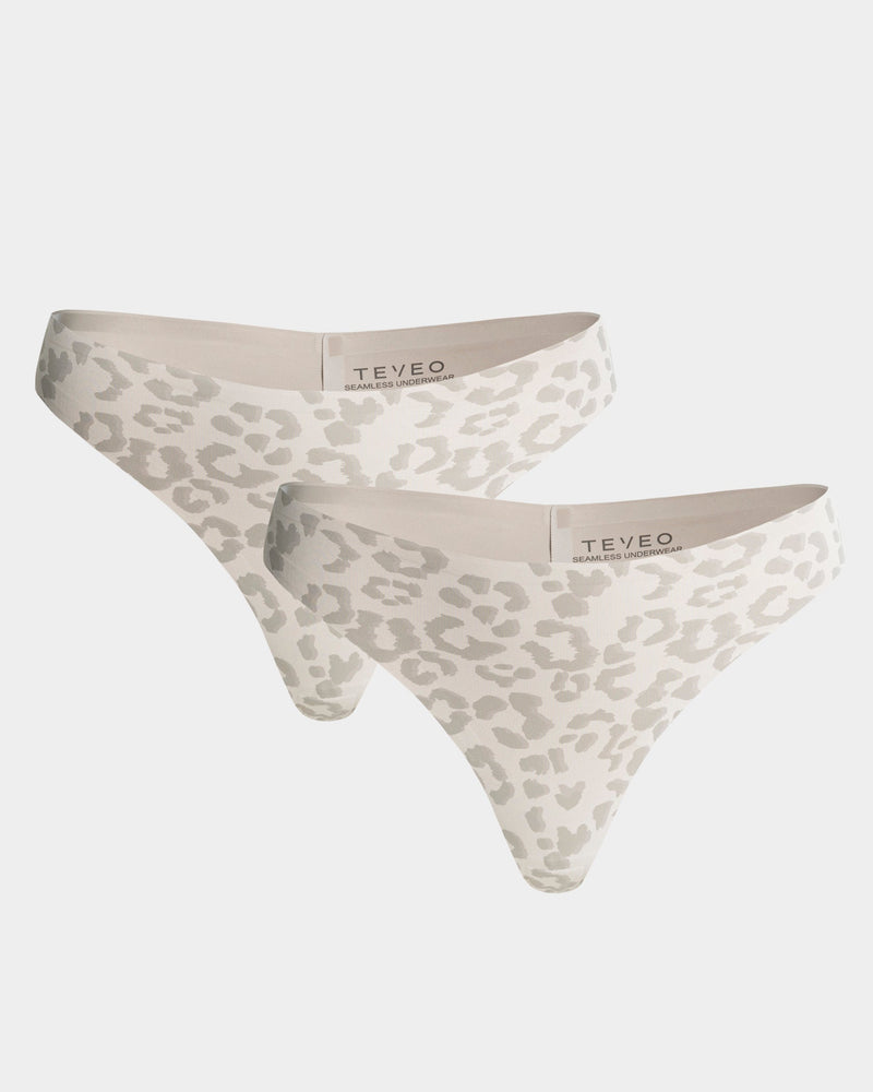 Seamless Padded Tanga (2er-Pack) "Leo Cream"