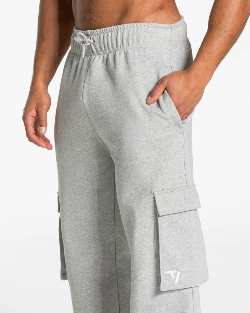 Lift Wide Leg Cargo Jogger "Hellgrau Meliert"