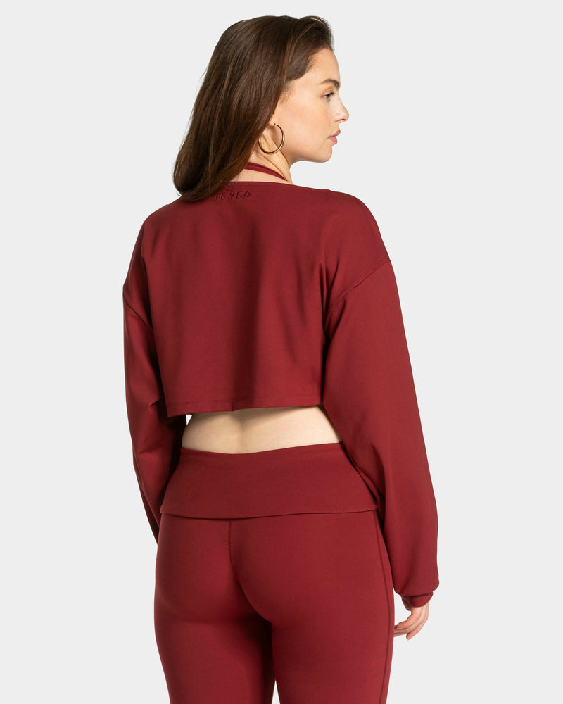 Mellow Cropped Longsleeve "Weinrot"