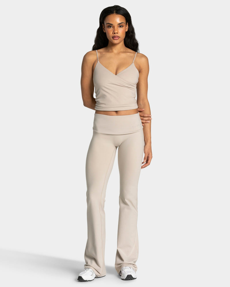 Mellow Fold Over Flared Leggings Regular "Cream"