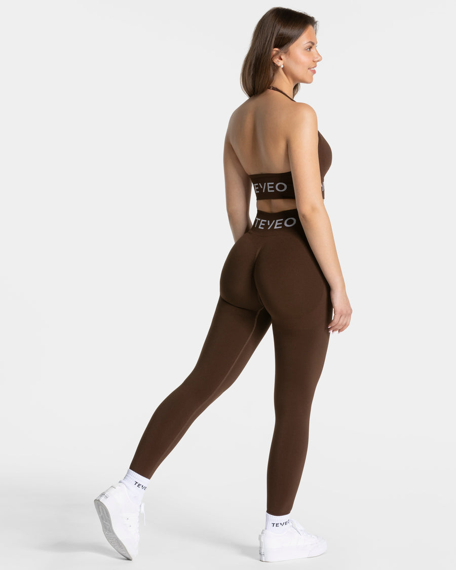 Signature Covert Scrunch Leggings "Dunkelbraun"