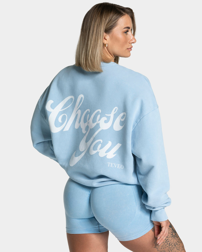 Acid Oversized Sweater "Babyblau"