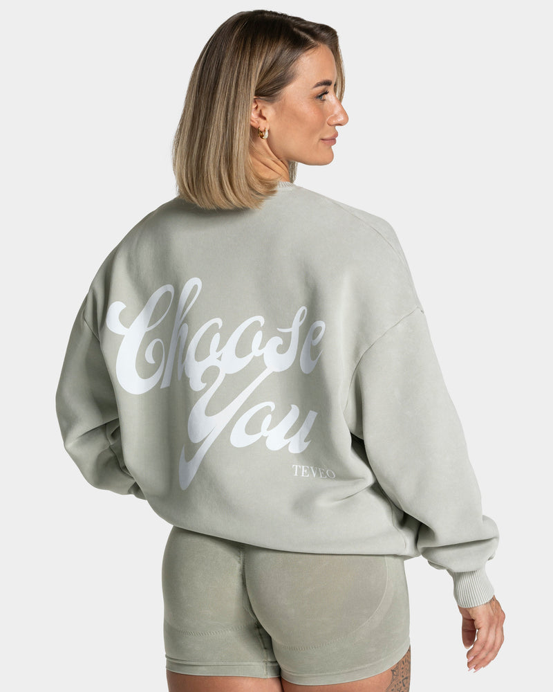 Acid Oversized Sweater "Salbei"
