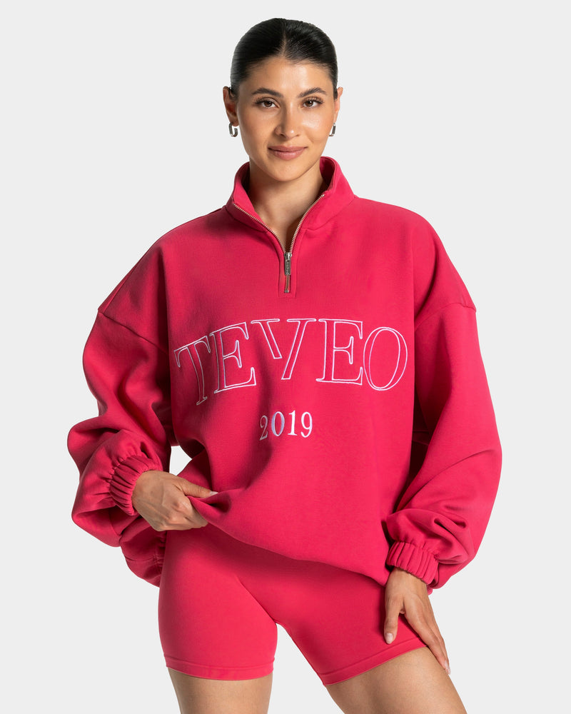Femme Half Zip Sweater "Berry"