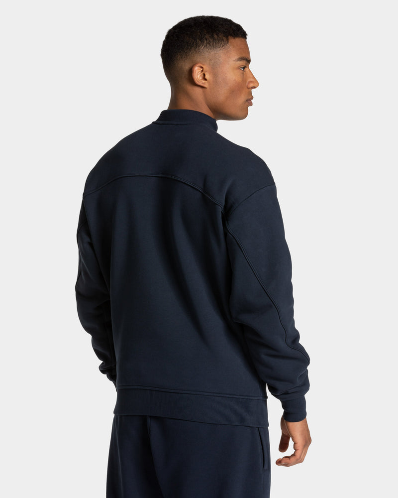 Contrastline Zip Sweater "Midnight"
