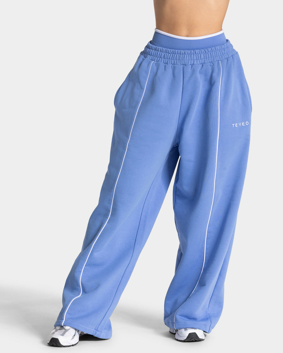 Contrastline Wide Leg Jogger "Azure"
