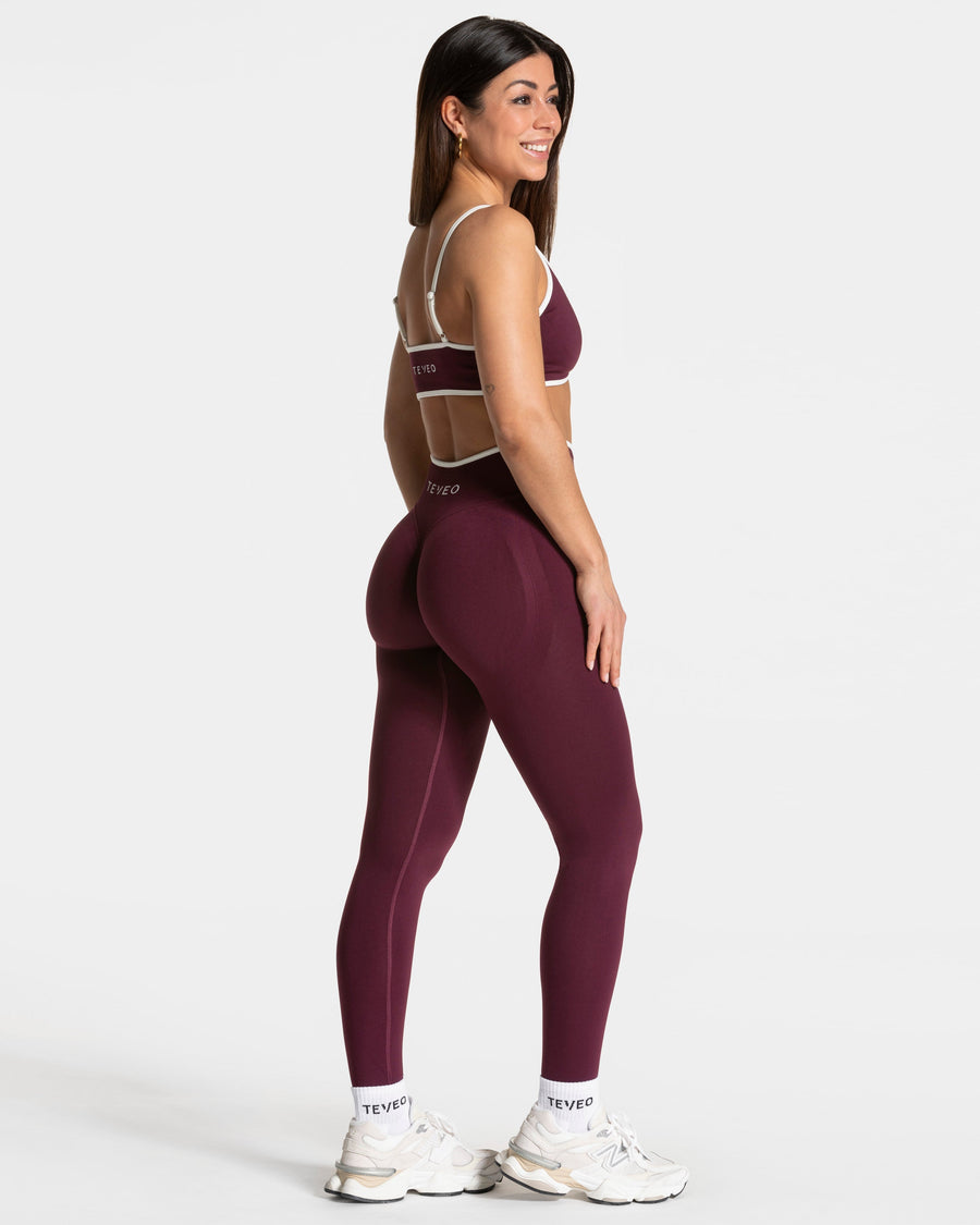 Contrastline Sculpt Scrunch Leggings "Pflaume"