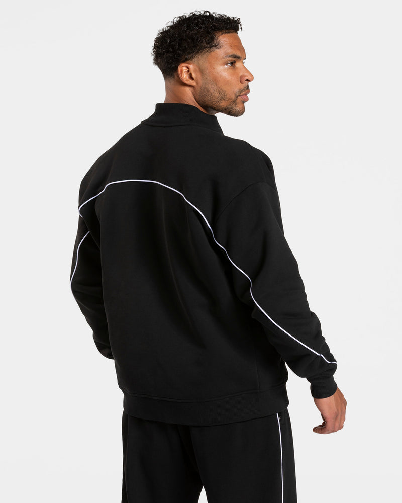Contrastline Zip Sweater "Schwarz - Weiß"