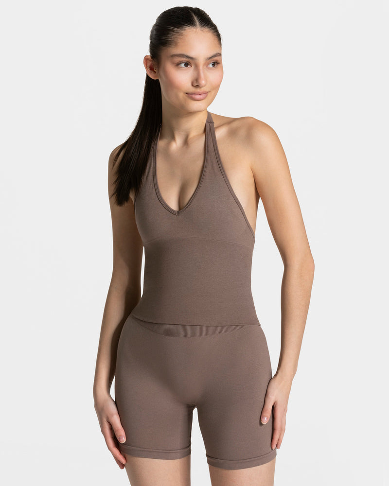 Timeless Pro Neckholder Top  "Mokka"
