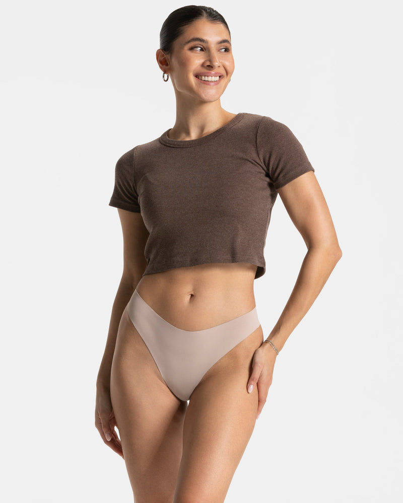 Seamless Padded Tanga (5er-Pack) "Oat"