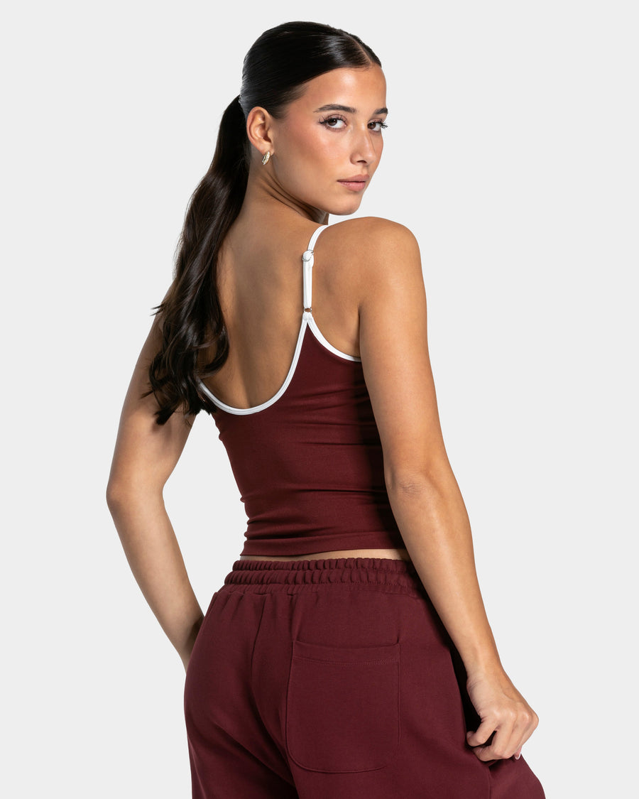 Contrastline Cami Top "Weinrot"
