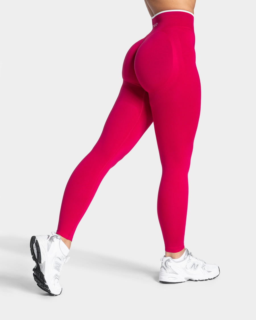 Contrastline Sculpt Scrunch Leggings "Raspberry"